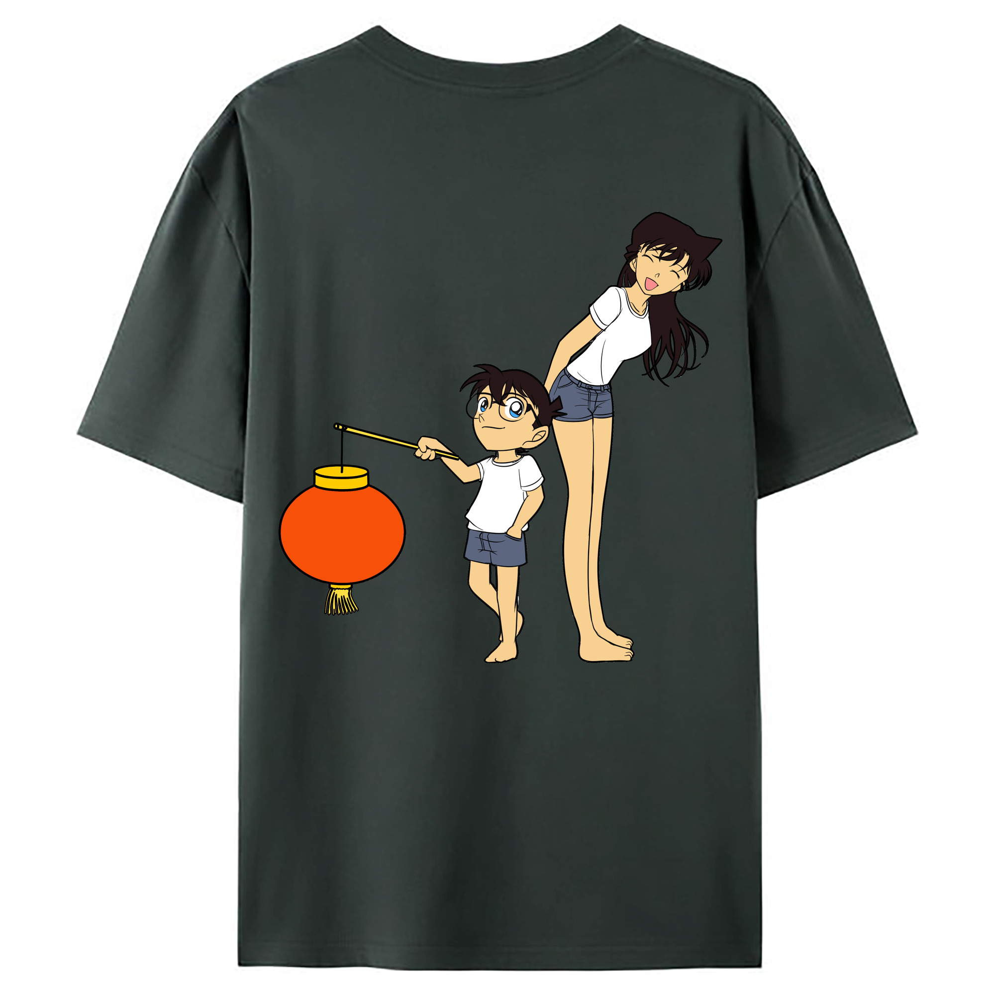 （画像用） 名探偵コナン 毛利 蘭 もうり らん、モーリ ラン Detective Conan Rachel Moore 綿100％ メンズ半袖Tシャツ（バックプリント） 通気性